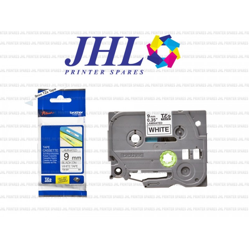 TZe221 - Brother Gloss Black On White Labelling Tape