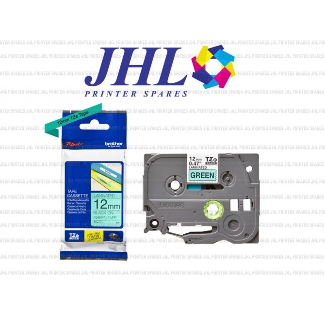 TZE731 - Brother black on green labelling tape cassette