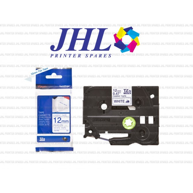 TZe-FA3 - Brother Fabric Blue On White Tape Cassette