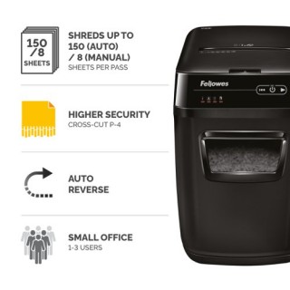 4680201 Fellowes AutoMax 150C Cross Cut Shredder